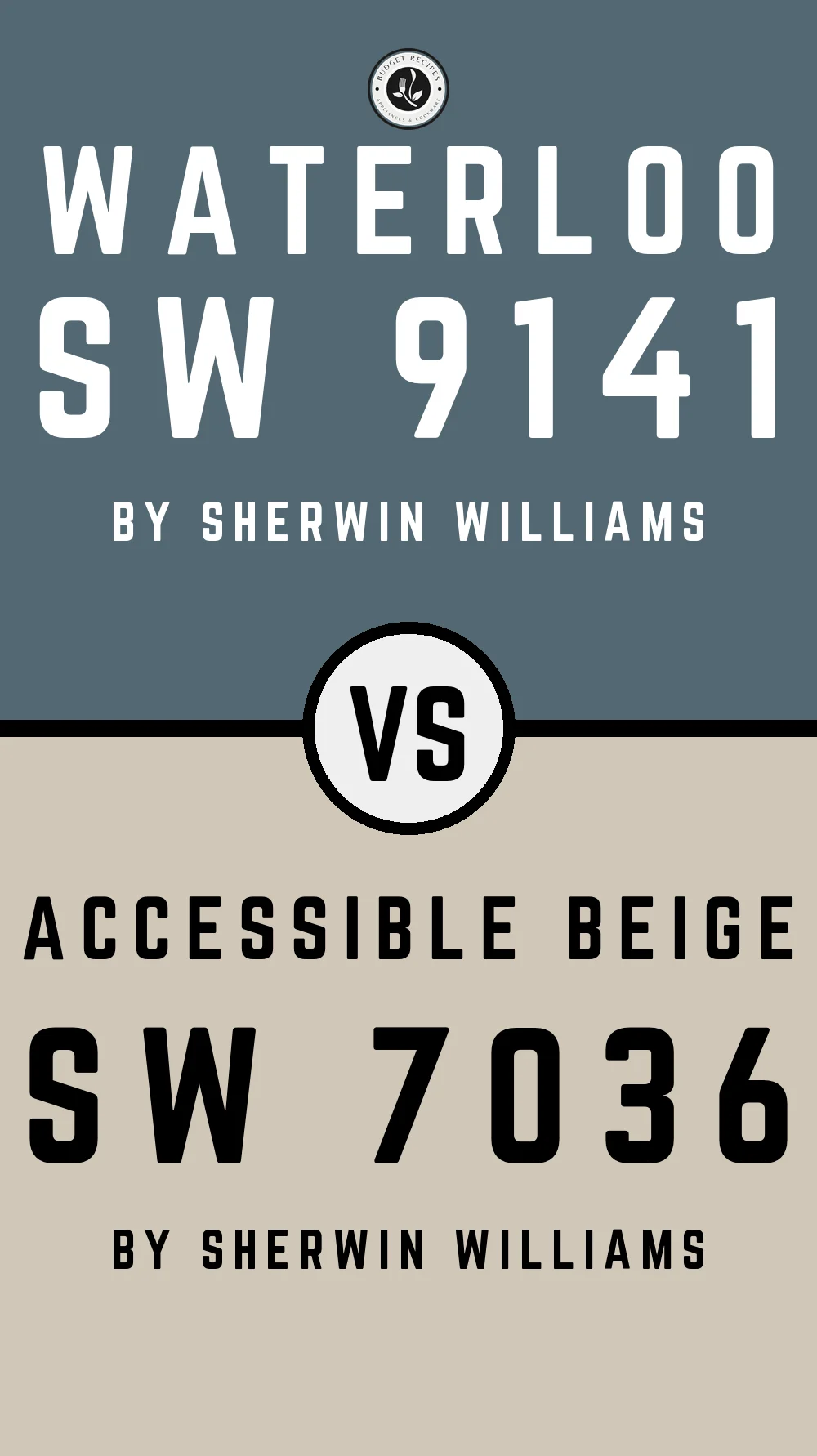 Waterloo by Sherwin Williams SW 9141 vs Accessible Beige SW 7036