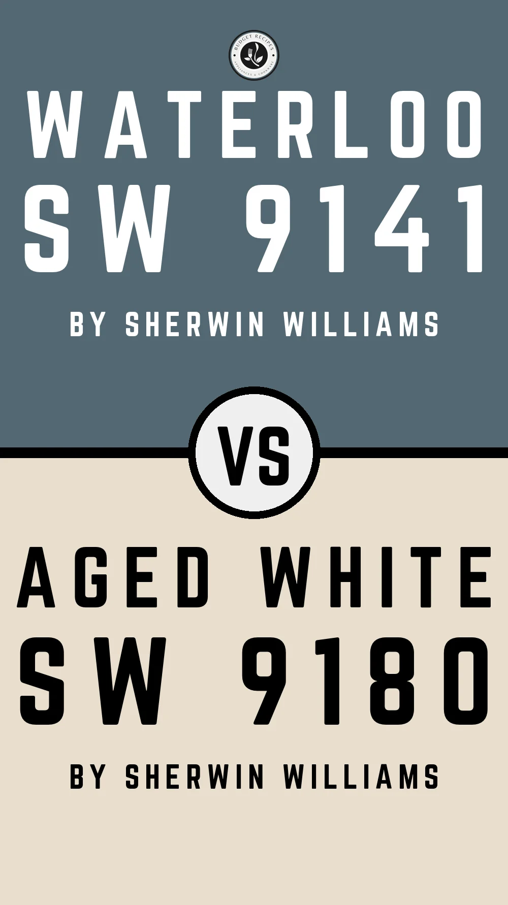 Waterloo by Sherwin Williams SW 9141 vs Aged White SW 9180