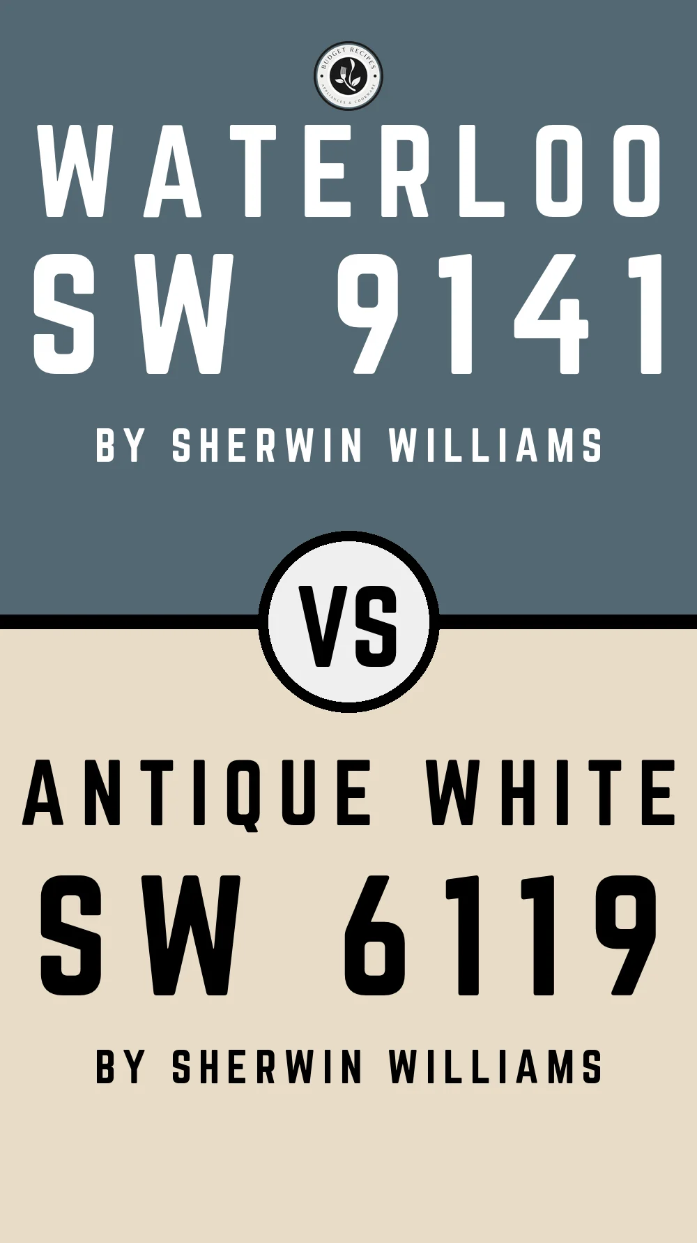 Waterloo by Sherwin Williams SW 9141 vs Antique White SW 6119