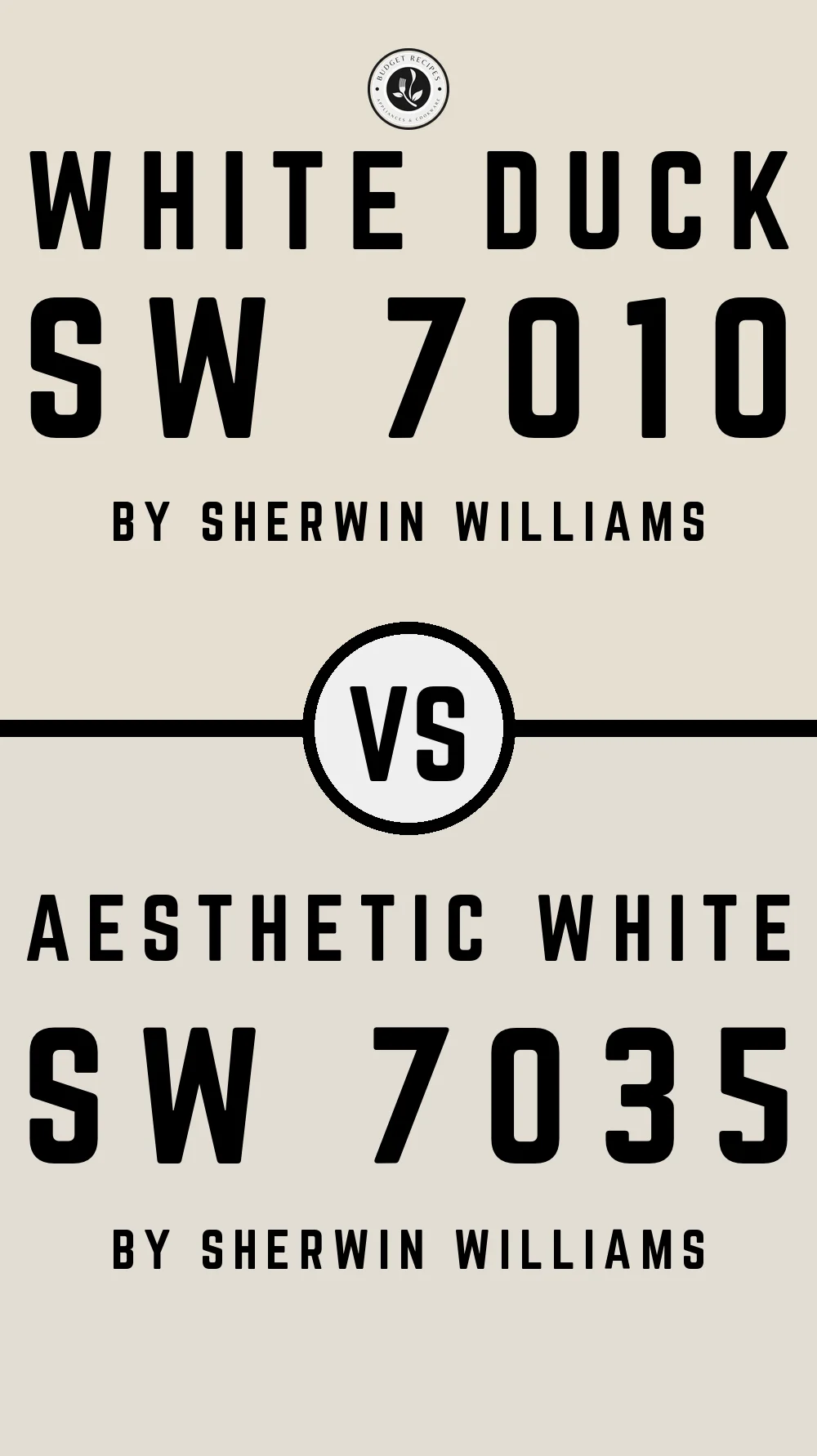 White Duck by Sherwin Williams SW 7010 vs Aesthetic White SW 7035