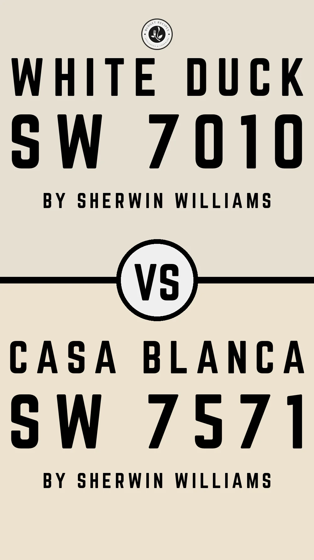 White Duck by Sherwin Williams SW 7010 vs Swiss Coffee SW 7571