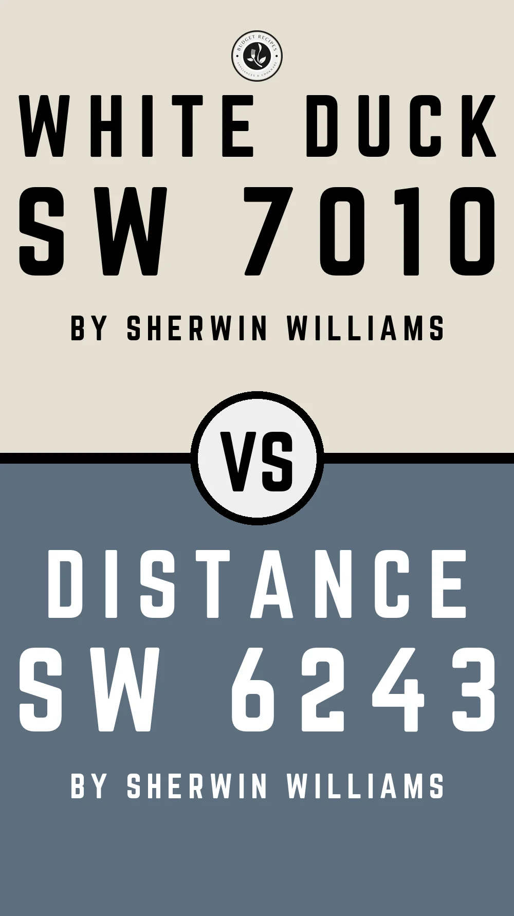 White Duck by Sherwin Williams SW 7010 with Distance SW 6243