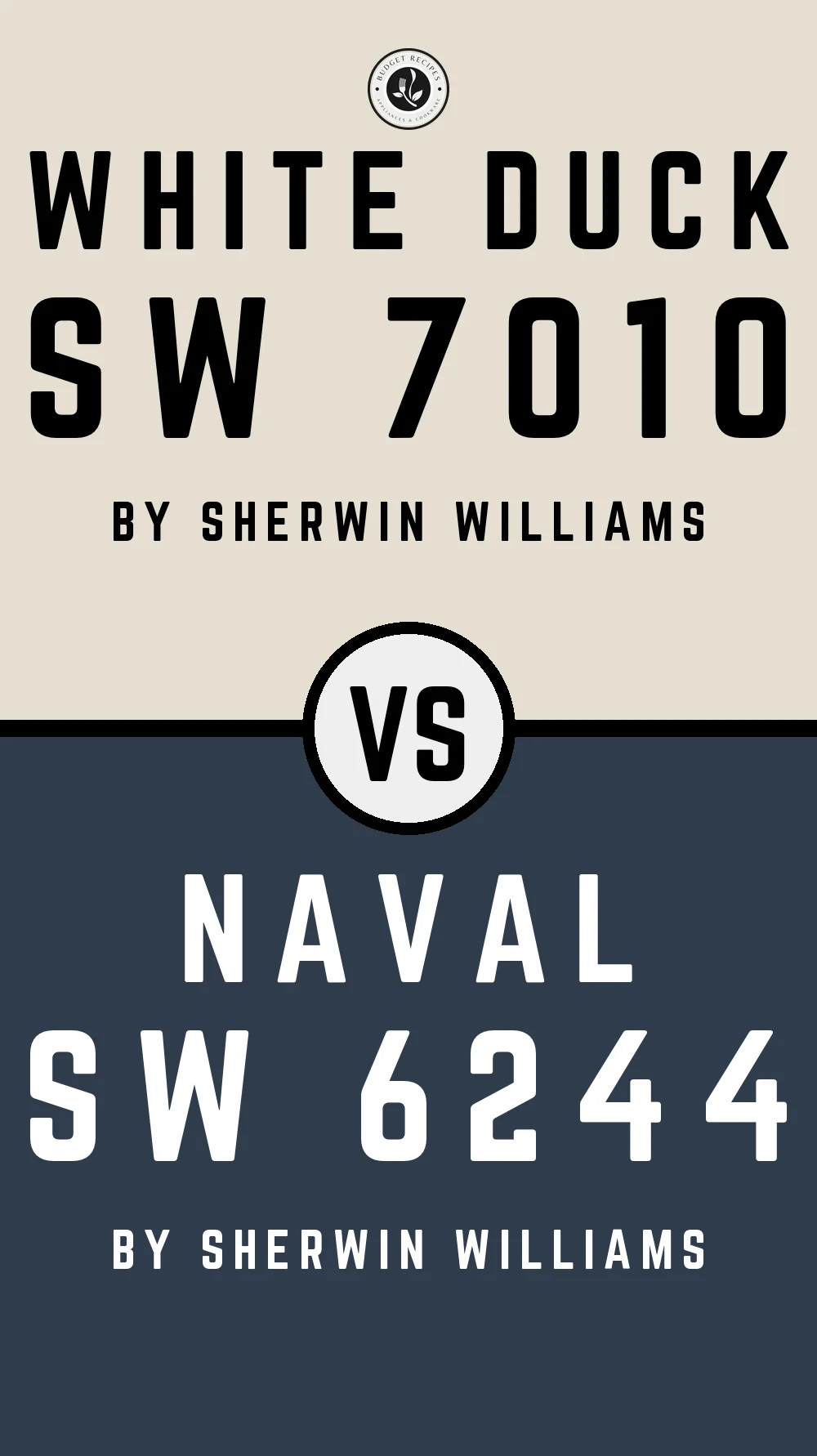 White Duck by Sherwin Williams SW 7010 with Naval SW 6244