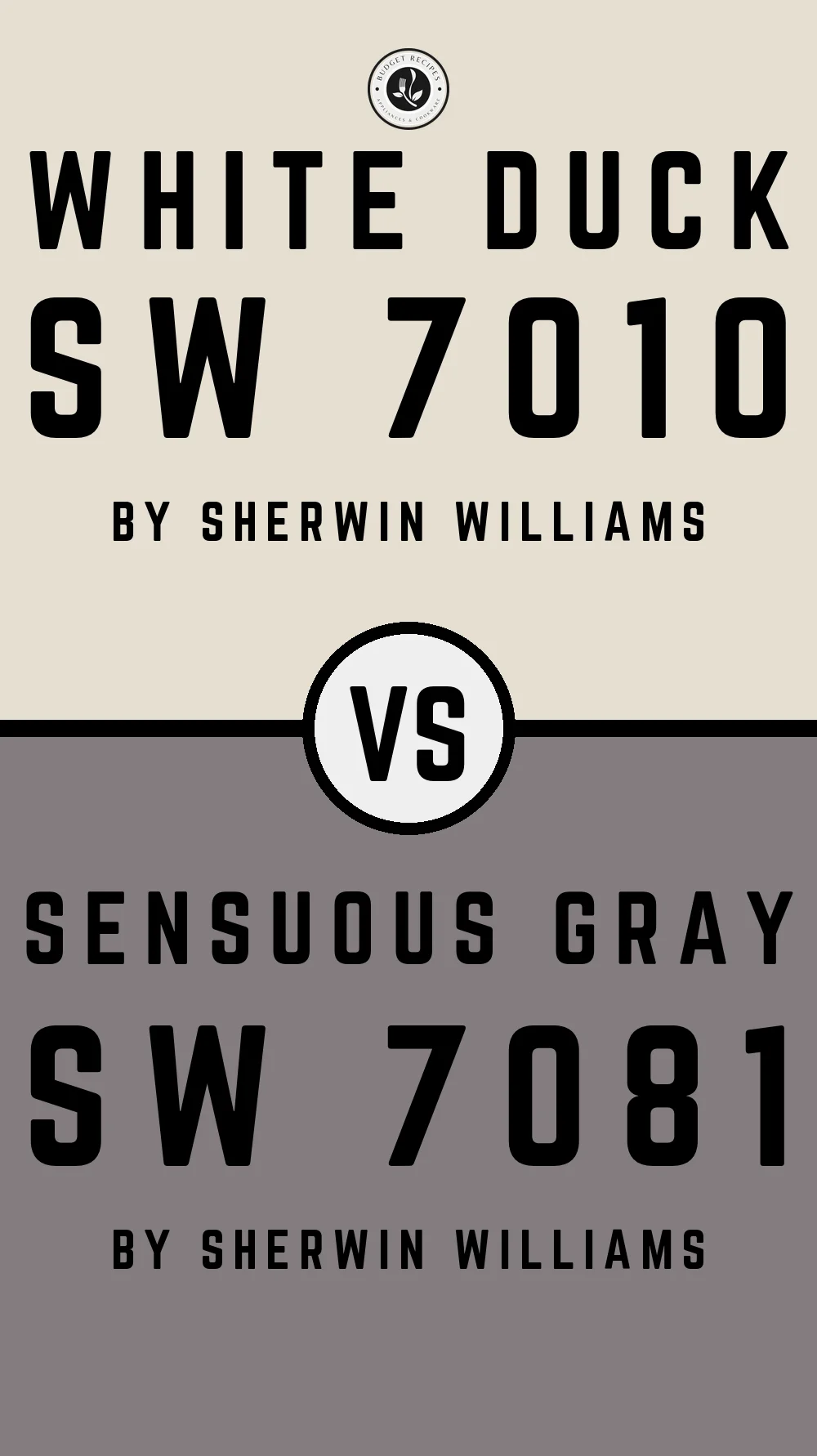 White Duck by Sherwin Williams SW 7010 with Sensuous Gray SW 7081