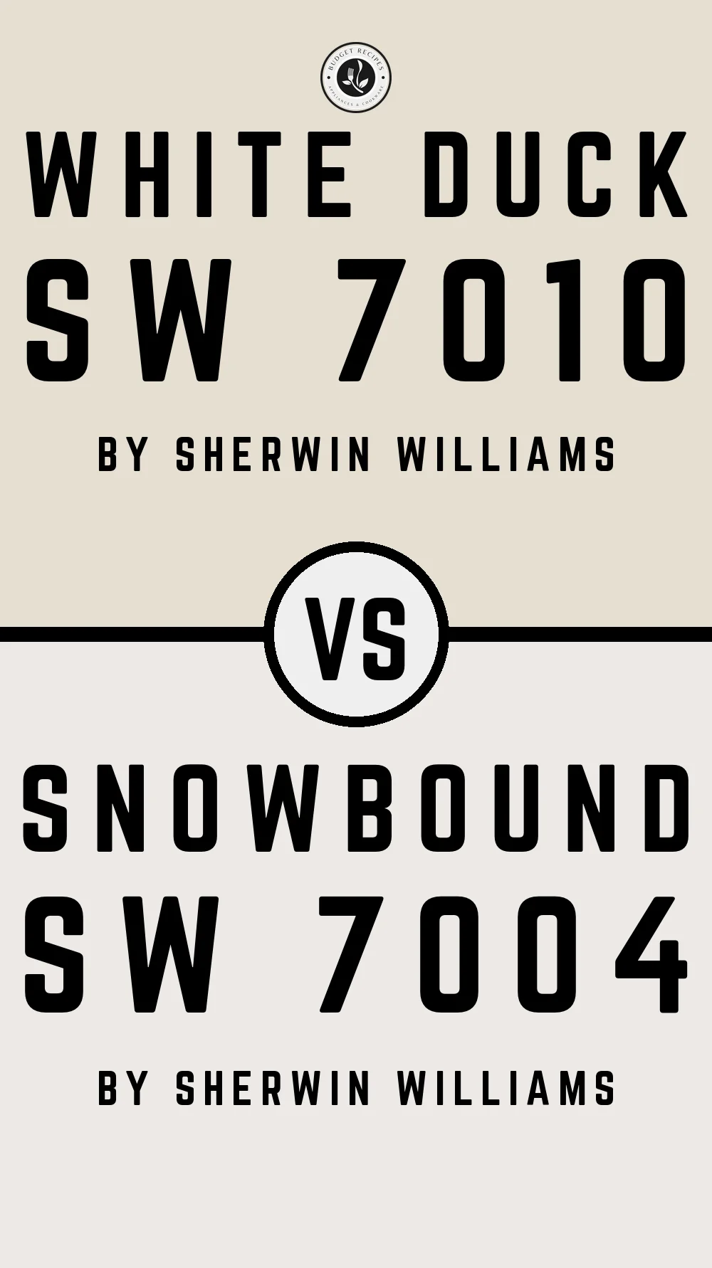 White Duck by Sherwin Williams SW 7010 vs Snowbound SW 7004