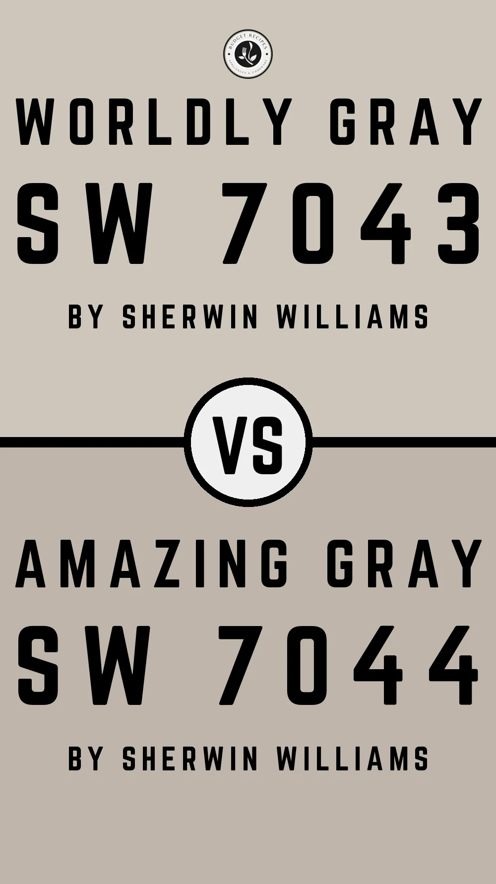 Worldly Gray by Sherwin Williams SW 7043 vs Amazing Gray SW 7044
