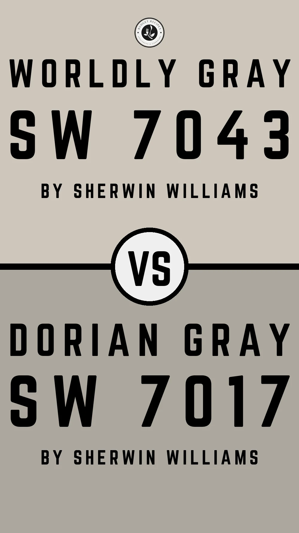 Worldly Gray SW 7043 vs Dorian Gray SW 7017