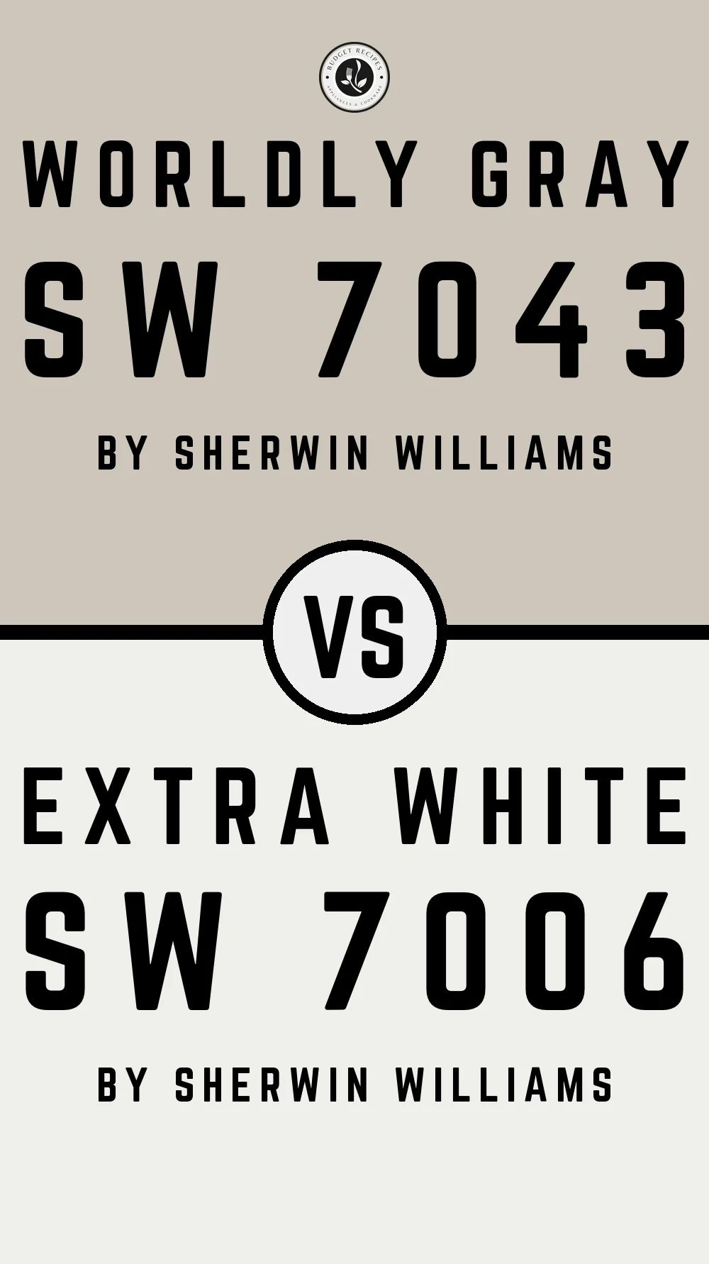 Worldly Gray SW 7043 vs Extra White SW 7006