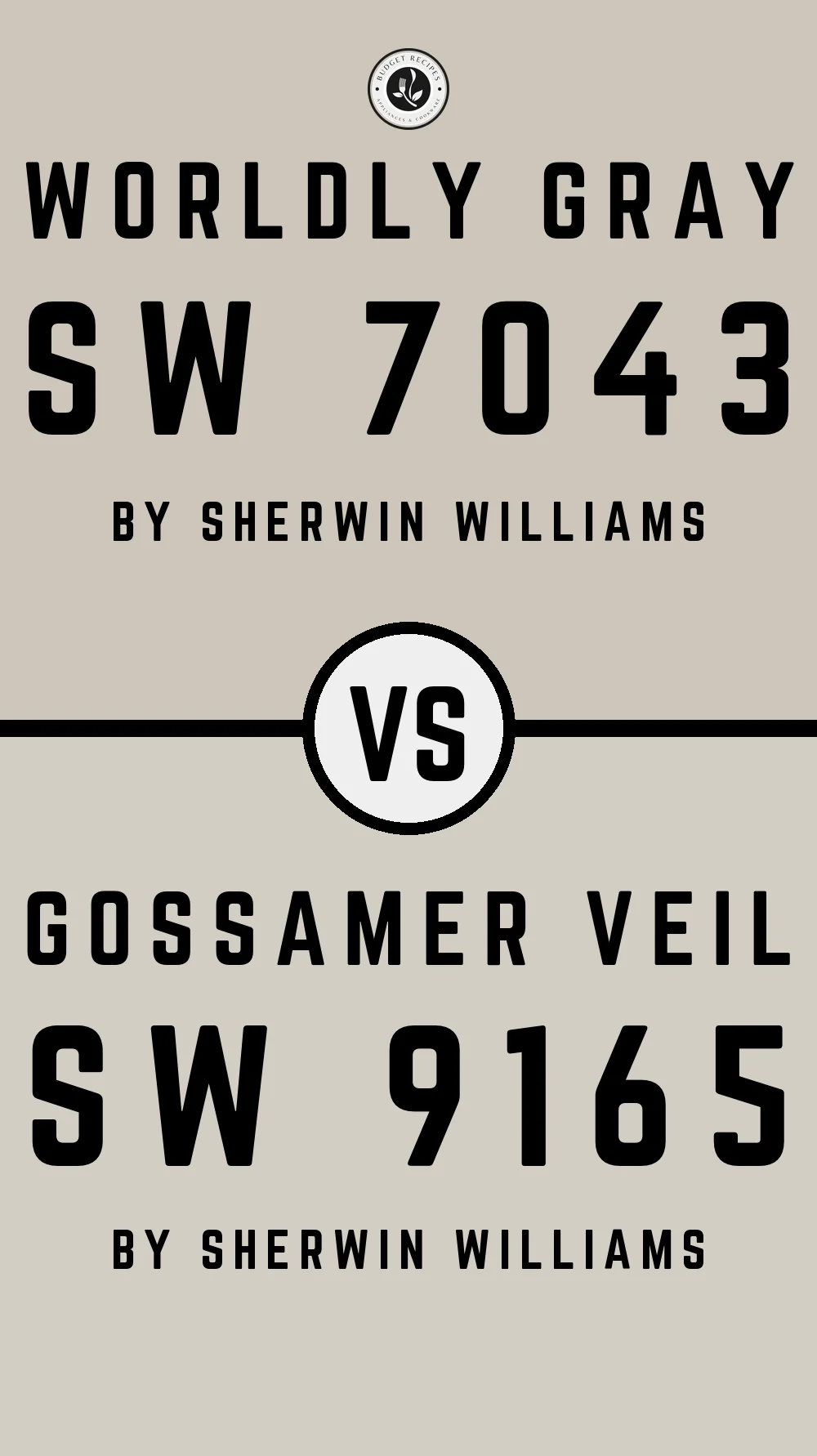 Worldly Gray by Sherwin Williams SW 7043 vs Gossamer Veil SW 9165