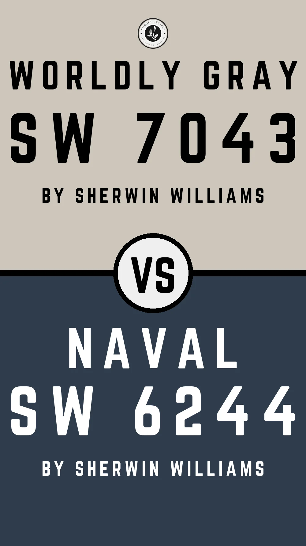 Worldly Gray by Sherwin Williams SW 7043 with Naval SW 6244