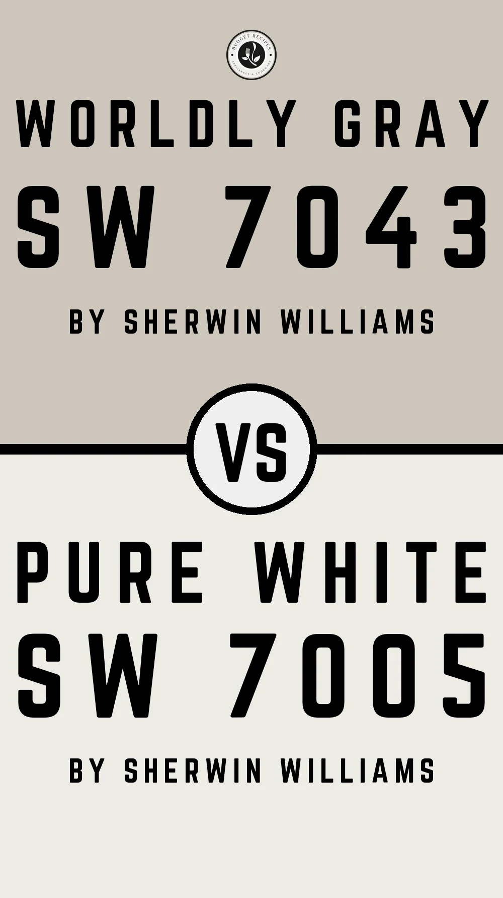 Worldly Gray SW 7043 vs Pure White SW 7005