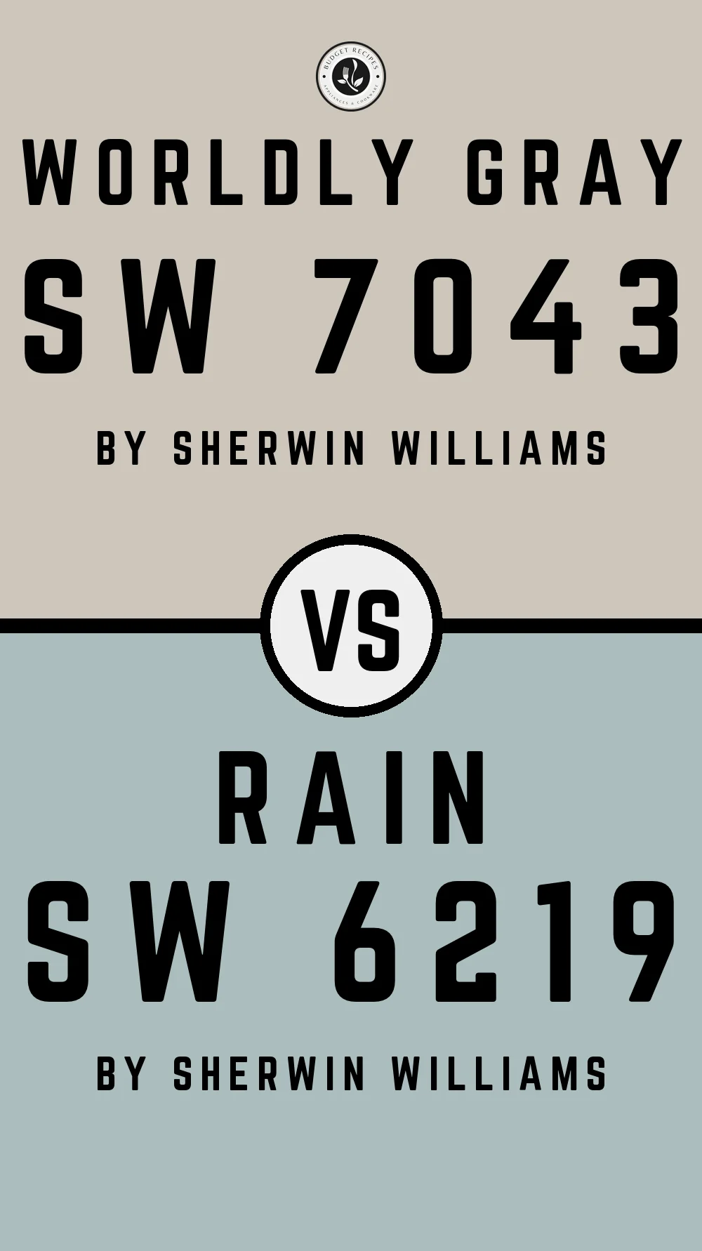 Worldly Gray SW 7043 vs Rain SW 6219
