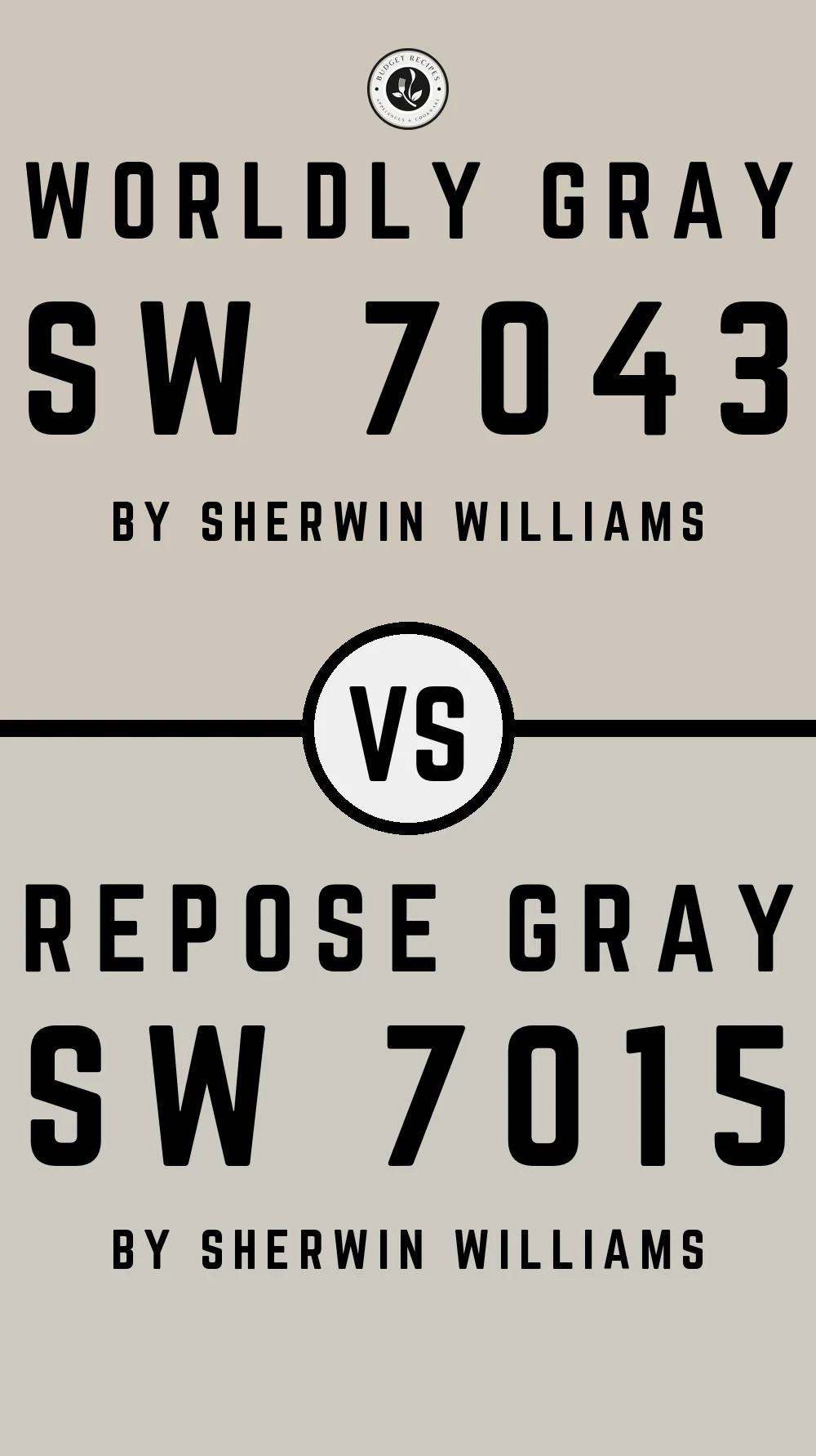 Worldly Gray by Sherwin Williams SW 7043 vs Repose Gray SW 7015
