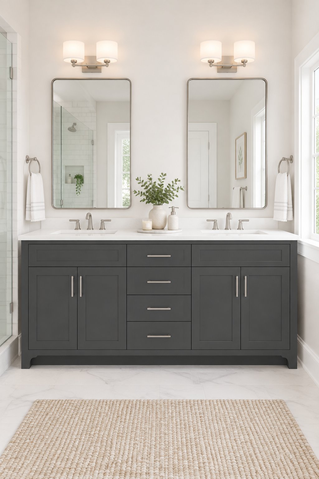 Sophisticated Bathroom Design Ideas Featuring Peppercorn by Sherwin ...