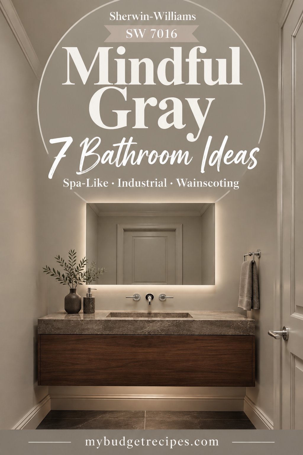 Sherwin-Williams Mindful Gray: 7 Bathroom Ideas