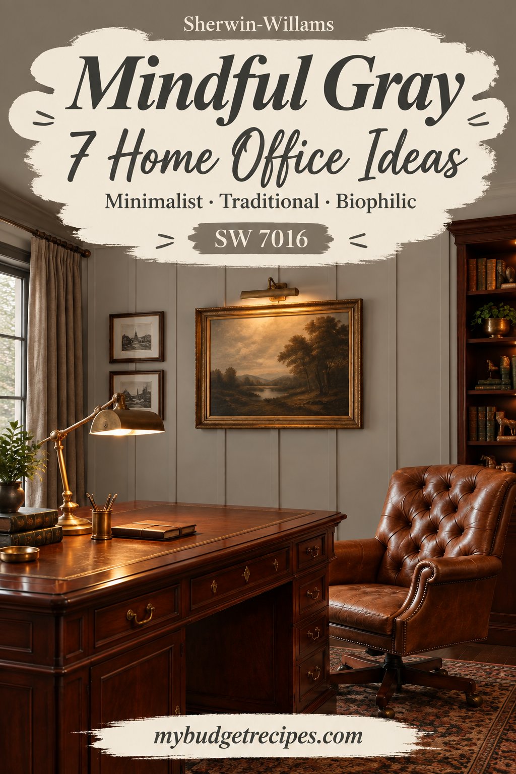 Sherwin-Williams Mindful Gray: 7 Home Office Ideas