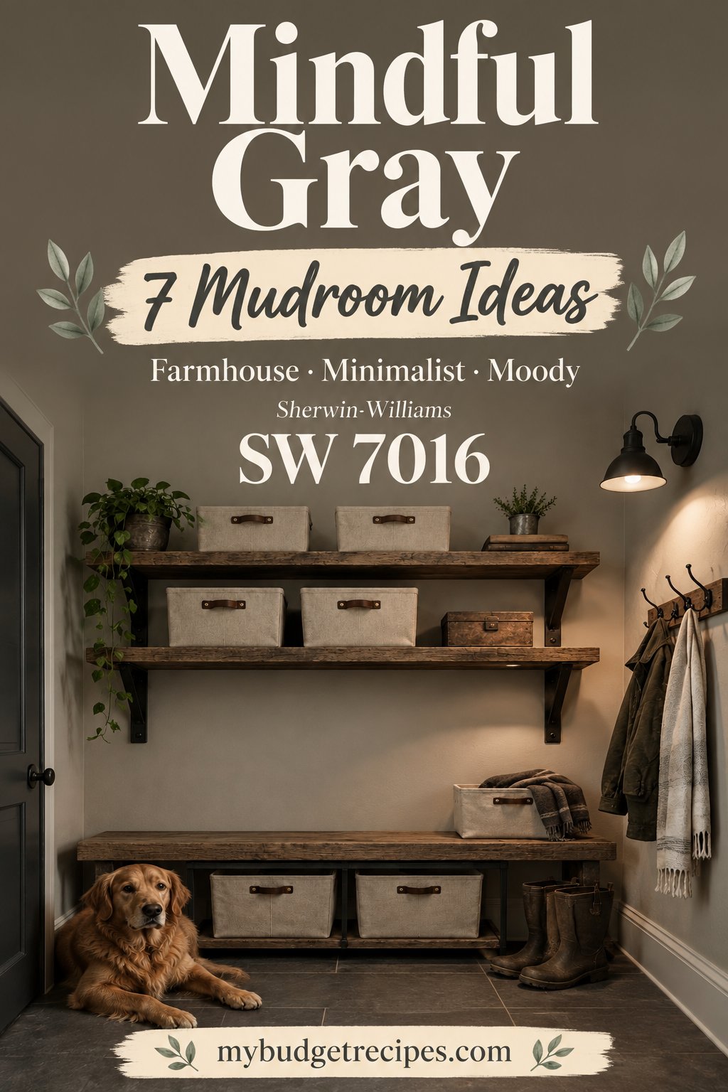 Sherwin-Williams Mindful Gray: 7 Mudroom Ideas