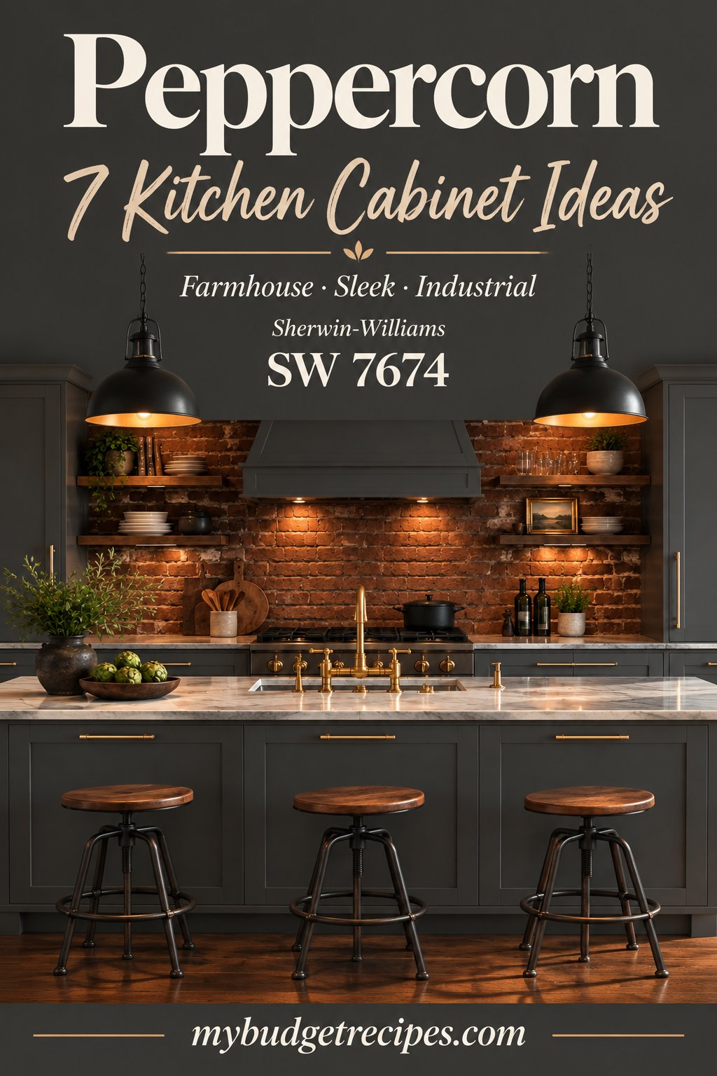 Sherwin-Williams Peppercorn: 7 Kitchen Cabinet Ideas