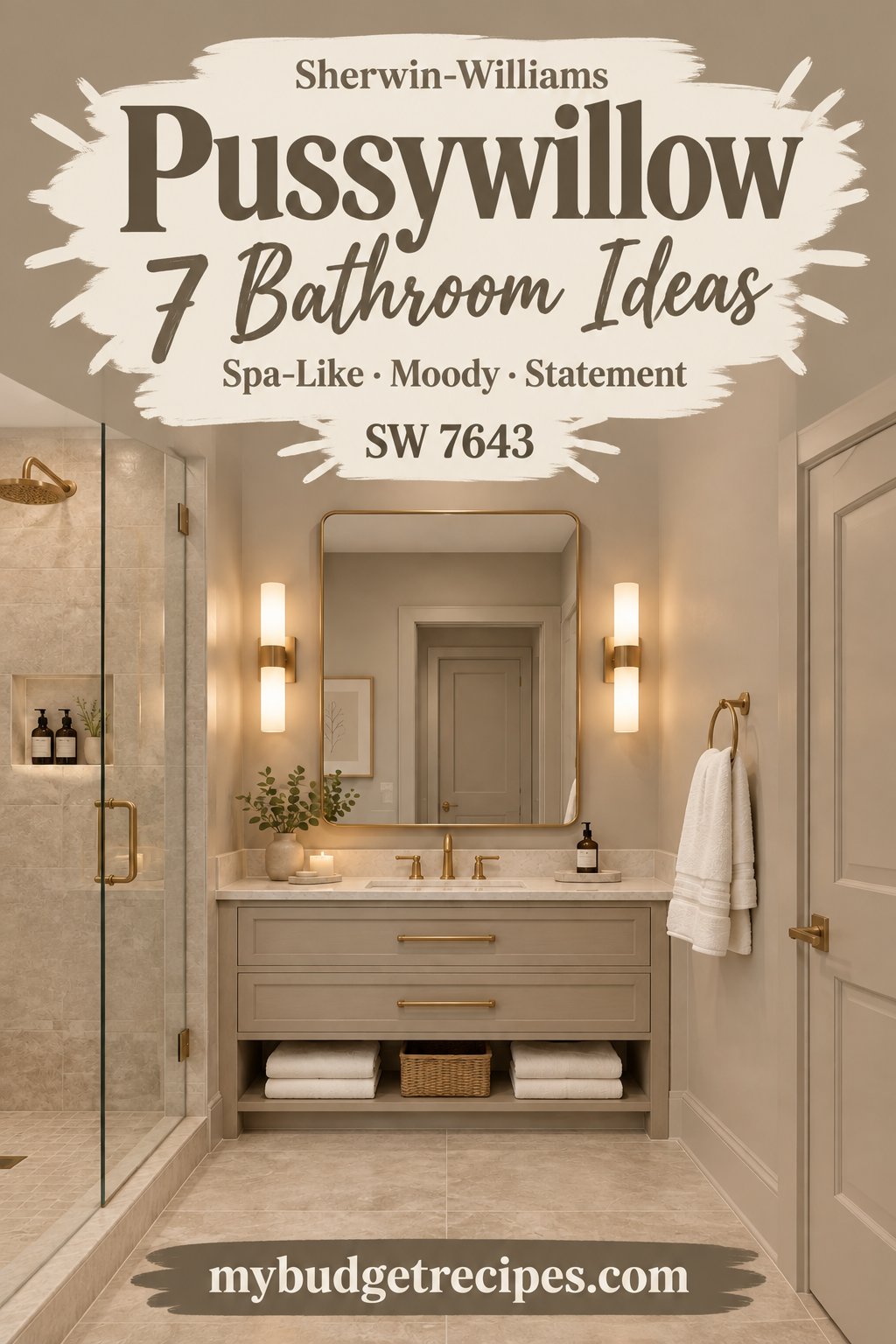 Sherwin-Williams Pussywillow: 7 Bathroom Ideas