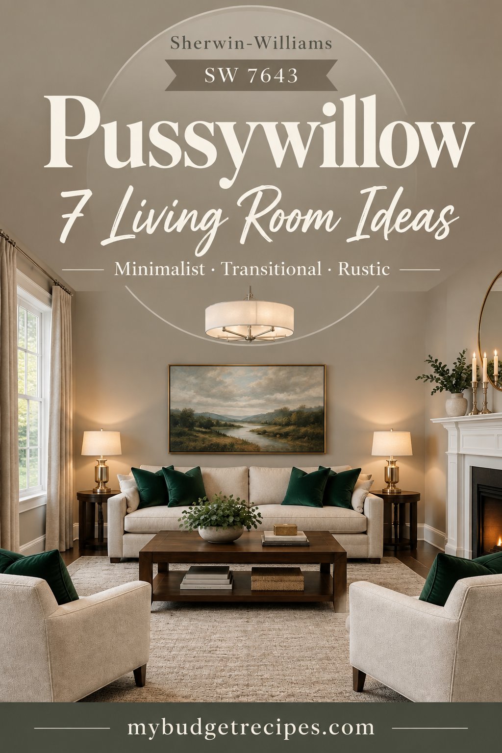 Sherwin-Williams Pussywillow: 7 Living Room Ideas
