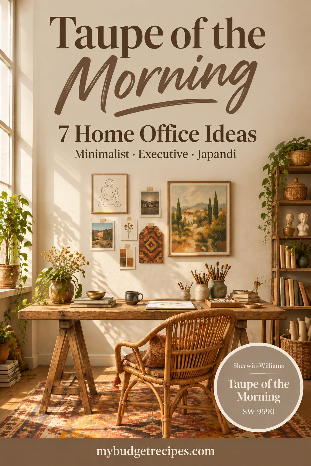 Sherwin-Williams Taupe of the Morning: 7 Home Office Ideas